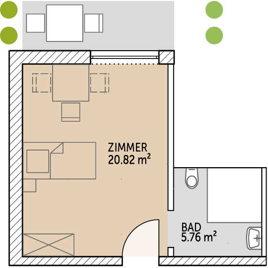 Gartenzimmer in der Senioren Wohngemeinschaft Chamerau