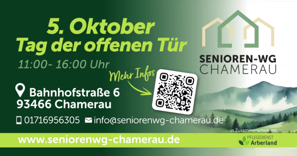 Informieren Sie sich am 05.en Oktober direkt vor Ort - Senioren WG Chamerau